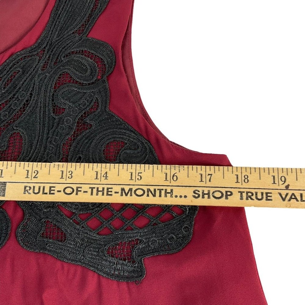 Octavia Shirt Womens Size Small Dress Tank Red W Black Embroidery Lined Nwot - Picture 4 of 7